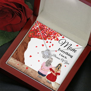 Everything I Am Is Because Of You, Personalized Necklace, Gift For Mom, Mother's Day Gift - Jewelry - GoDuckee