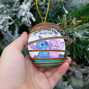 Personalized Couple Dog Cartoon Character Spiral Ornament, SORMHC, Personalized 3D Dual Spiral Ornament - Ornament - GoDuckee