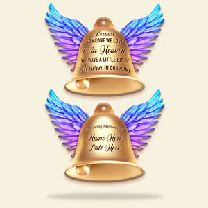 A Little Bit Of Heaven In Our Home - Personalized Memorial Ornament - Memorial Gifts for Family Members - Christmas Angel Bell - Ornament - GoDuckee