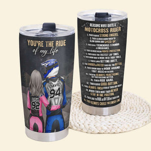 Personalized Motocross Couple Tumbler - You Are The Ride Of My Life - Tumbler Cup - GoDuckee