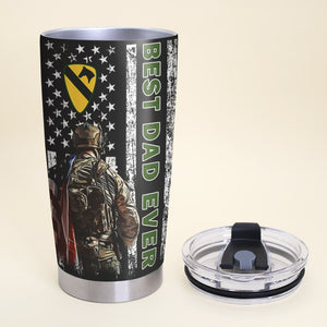 Best Dad Ever Personalized Military Tumbler, Gift For Family - Tumbler Cup - GoDuckee