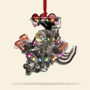 Drag Racing Hot Rod V8 Engine, Custom Drag Racing Ornament, Christmas Gift For Racing Lovers - Ornament - GoDuckee