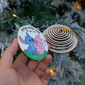 Personalized Couple Dog Cartoon Character Spiral Ornament, SORMHC, Personalized 3D Dual Spiral Ornament - Ornament - GoDuckee