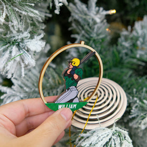 Personalized Baseball Player Pose Ornament, Christmas Tree Decor - Ornament - GoDuckee