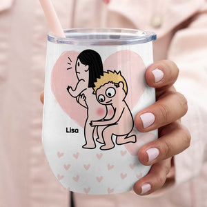 I Really Miss You, Horny Couple Wine Tumbler - Wine Tumbler - GoDuckee
