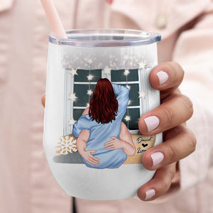 Kiss Me With Your Warm Lips, Personalized Wine Tumbler, Naughty Gift For Couple - Wine Tumbler - GoDuckee