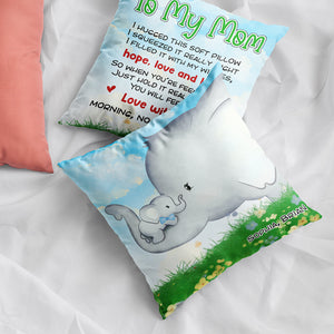 Elephant Mother's Day, Mom And Kid Personalized Square Pillow - Pillow - GoDuckee