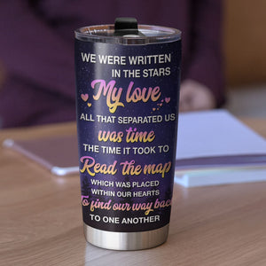 Personalized Zodiac Couple Tumbler, Horoscope I Love You More Than Stars In The Sky - Tumbler Cup - GoDuckee