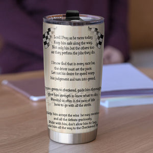 Personalized Racing Coupler Tumbler - The Racer's Wife Prayer - Tumbler Cup - GoDuckee