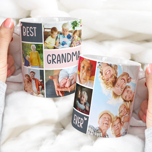 Best Grandma With Children, Photo Personalized White Mug - Coffee Mug - GoDuckee