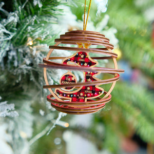 Personalized Christmas Family 3D Dual Spiral Ornament, Christmas Tree Decor - Ornament - GoDuckee