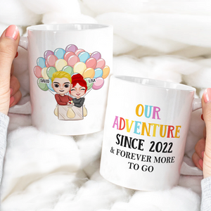 Personalized Couple Gift, Anniversary Couple Cheer White Mug, Gift For Couple - Coffee Mug - GoDuckee