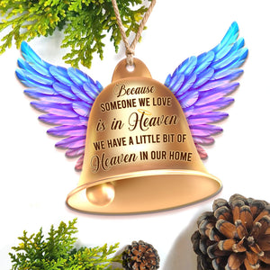 A Little Bit Of Heaven In Our Home - Personalized Memorial Ornament - Memorial Gifts for Family Members - Christmas Angel Bell - Ornament - GoDuckee