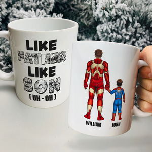 Dad Kid Like Father Like Kids, Personalized White Mug, Gift For Dad - Coffee Mug - GoDuckee