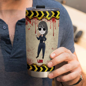 Personalized Warning Girl Tumbler - You Can't Kill The Boogey Woman - Tumbler Cup - GoDuckee