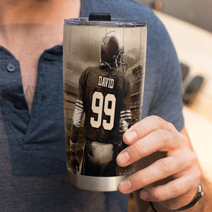 Personalized American Football Tumbler - Don't Tell Me To Be Quiet My Son Has To Hear Me Cheering - Tumbler Cup - GoDuckee