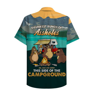 Personalized Camping Bears Hawaiian Shirt - Drunkest Bunch Of Assholes - Hawaiian Shirts - GoDuckee