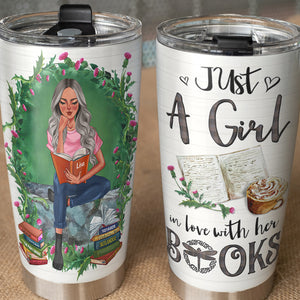 Personalized Book Lover Tumbler Cup - Just A Girl In Love With Her Outlander Books - Gift for Fans - Tumbler Cup - GoDuckee