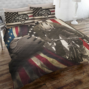 Bicycle Personalized Quilt Bed Set - Quilts & Comforters - GoDuckee