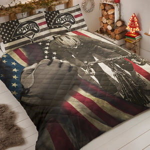 Bicycle Personalized Quilt Bed Set - Quilts & Comforters - GoDuckee