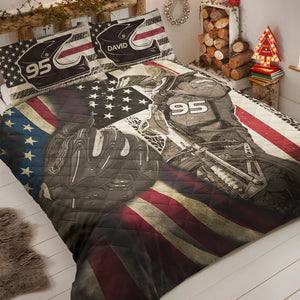 Motorcycle Speedway Personalized Quilt Bed Set - Quilts & Comforters - GoDuckee