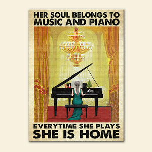 Personalized Piano Girl Poster - Her Soul Belongs To Music And Piano - Poster & Canvas - GoDuckee