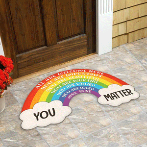 Teacher All Are Welcome Here You Are Important You Are Beautiful Personalized Custom Shaped Doormat Gift For Teachers - Doormat - GoDuckee