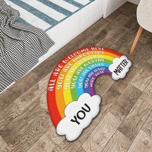 Teacher All Are Welcome Here You Are Important You Are Beautiful Personalized Custom Shaped Doormat Gift For Teachers - Doormat - GoDuckee