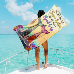 We Are The Tanaholic - Personalized Mermaid Beach Towel - Gifts For Big Sister, Lil Sister, Girls Trip - Beach Towel - GoDuckee