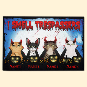 Personalized Vampire Cat Breeds Doormat - I Smell Trespassers - Doormat - GoDuckee