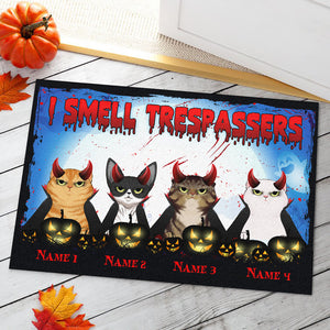 Personalized Vampire Cat Breeds Doormat - I Smell Trespassers - Doormat - GoDuckee