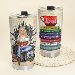 Personalized GOT Tumbler Cup - Girl Chilling Time With Books - Gift for Fans - Tumbler Cup - GoDuckee