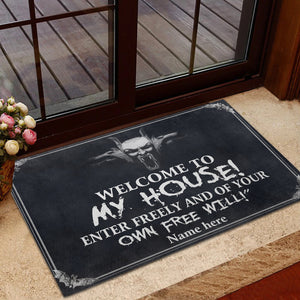 Custom Dracula's Name Doormat - Welcome to my house! Enter freely and of your own free will - Doormat - GoDuckee