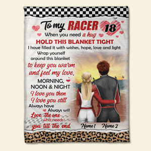 Personalized Racing Couple Blanket - The One Who Needs You Till The End - Checkered & Leopard Pattern - Blanket - GoDuckee