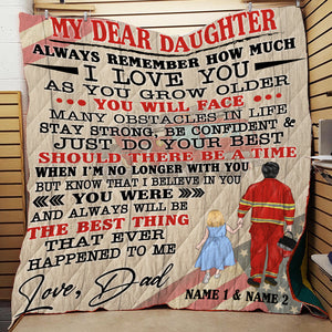 Personalized Firefighter Dad Fleece Blanket - To Dear Son - Always Remember How Much - Blanket - GoDuckee