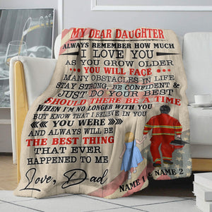 Personalized Firefighter Dad Fleece Blanket - To Dear Son - Always Remember How Much - Blanket - GoDuckee