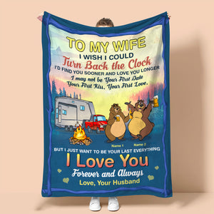 Personalized Camping Bears Blanket, I Love You Forever And Always - Blanket - GoDuckee