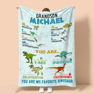 Custom Letter Blanket For Kidsaurus, You Are My Favorite Dinosaur - Blanket - GoDuckee