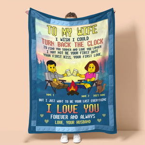 Personalized Camping Lego Couple Blanket - I Love You - Blanket - GoDuckee