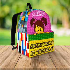Personalized Back To School Gift For Lego Kids, Everything is awesome Custom Backpack - Backpack - GoDuckee