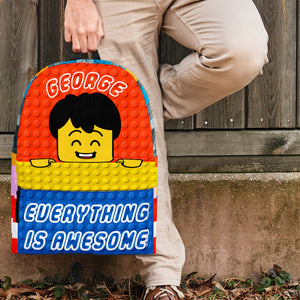Personalized Back To School Gift For Lego Kids, Everything is awesome Custom Backpack - Backpack - GoDuckee