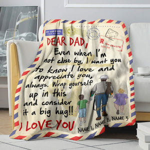 Personalized Lineman Father & Daughter, Son Blanket - Even When I Am Not Close By - Stamps Postage - Blanket - GoDuckee