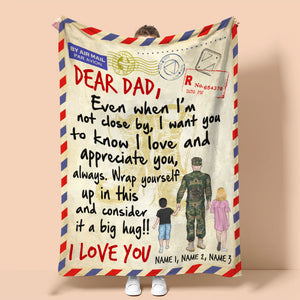 Personalized Military Father & Daughter, Son Blanket - Even When I Am Not Close By - Stamps Postage - Blanket - GoDuckee