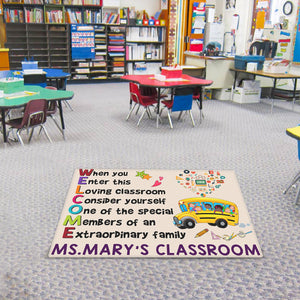 Welcome To Classroom Doormat - When you enter this loving classroom - Custom Teacher's Name - Doormat - GoDuckee