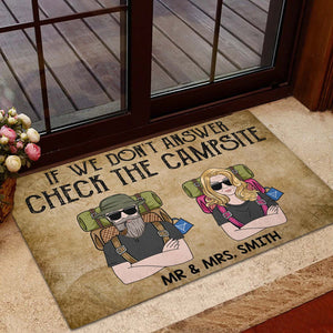 Personalized Camping Buddies Doormat - If We Don't Answer Check The Campsite - Doormat - GoDuckee