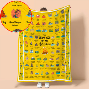 National Parks Blanket For Camping & Hiking - Let's Go On An Adventure - Blanket - GoDuckee