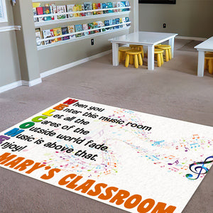 Music Classroom Welcome Mat - Custom Name - When You Enter This Music Room - Rainbow Color - Doormat - GoDuckee