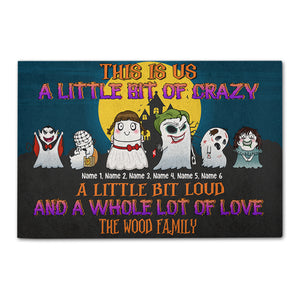 Spooky Doormat - Personalized Ghost Family - This Is Us A Little Bit Of Crazy - Doormat - GoDuckee