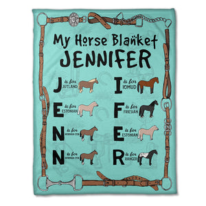 Personalized Horse Letter Alphabet Blanket - My Horse Blanket - Blanket - GoDuckee