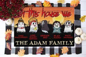 Personalized Ghost Family Doormat - In This House We love - Doormat - GoDuckee